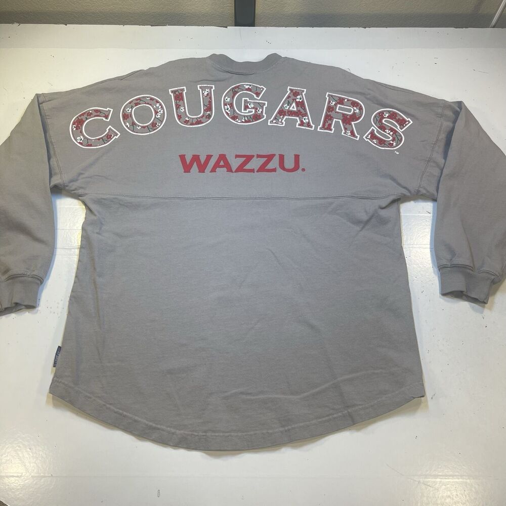 SPIRIT JERSEY COUGARS WAZZU WASHINGTON STATE UNIVERSITY T SHIRT Womens S